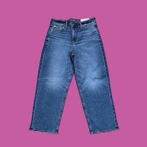 NWT American Eagle Strigid Crossover Super High-Rise Baggy Straight Jeans 10/30W